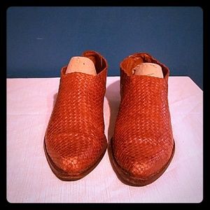 Vintage Cole Haan Woven Leather Ankle Boots